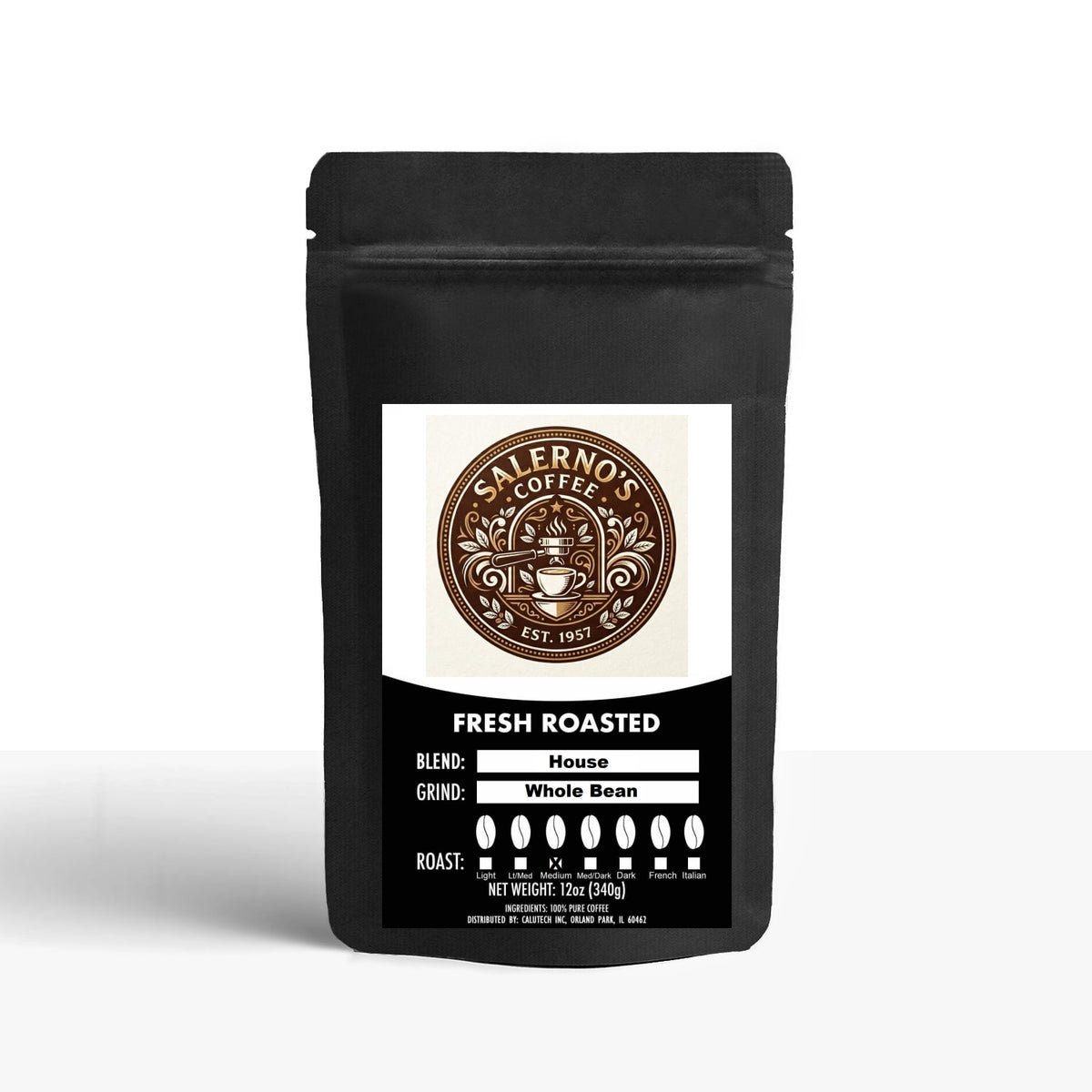 Salerno Coffee House Blend Medium Roast Coffee – Nutty, Chocolate, Citrus
