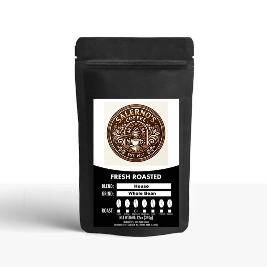 Salerno Coffee House Blend Medium Roast Coffee – Nutty, Chocolate, Citrus