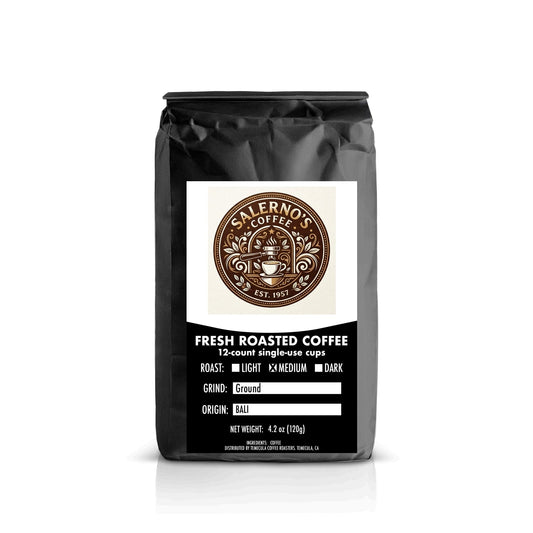 Salerno Coffee Bali Single Origin Medium Dark Roast Coffee Pods – 12 Pack