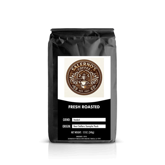 Salerno Coffee Best Sellers Sample Pack – 6 Single Origin & Blend Coffees – 2oz Each